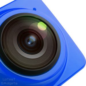 360 camera in blue
