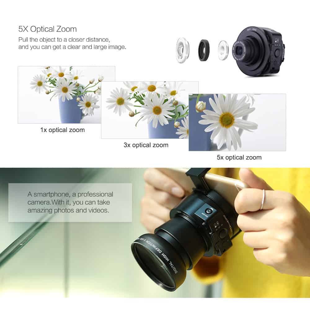 small camera features 5x optical zoom