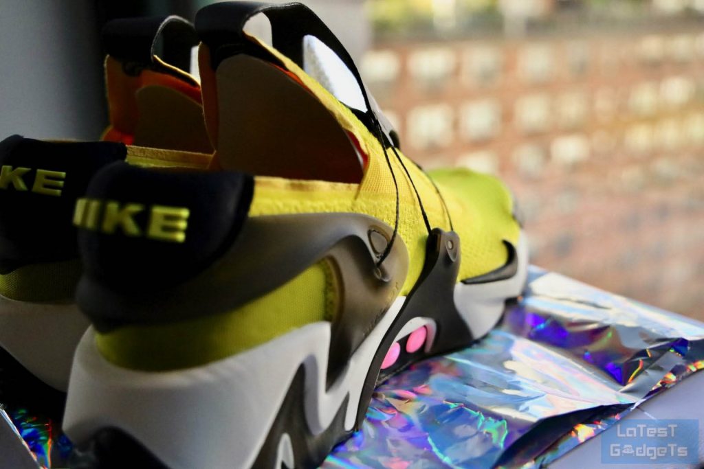 Back view of Nike's Huarache Adapt self lacing sneakers
